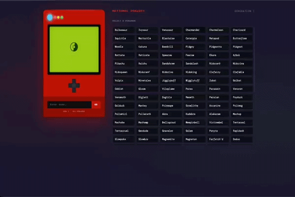 Pokemon World API project demo