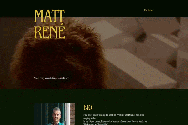 Matt Rene filmmaker portfolio project demo
